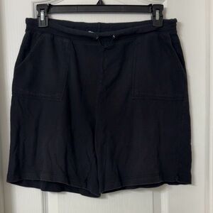 Silver Wear high waisted elastic waistband slash pocket black shorts cotton  M